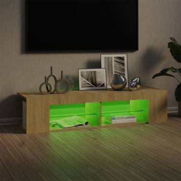 vidaXL Έπιπλο Τηλεόρασης με LED Sonoma Δρυς 135x39x30cm