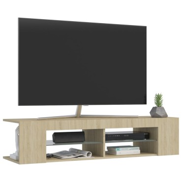vidaXL Έπιπλο Τηλεόρασης με LED Sonoma Δρυς 135x39x30cm