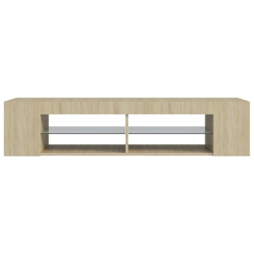 vidaXL Έπιπλο Τηλεόρασης με LED Sonoma Δρυς 135x39x30cm