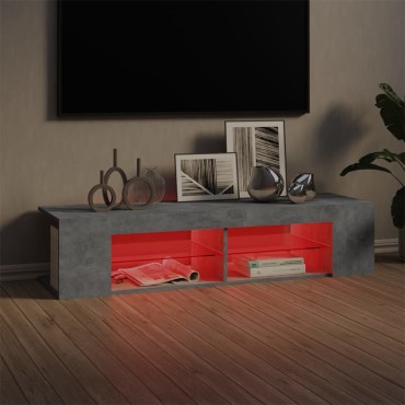 vidaXL Έπιπλο Τηλεόρασης με LED Γκρι Σκυροδέματος 135x39x30cm