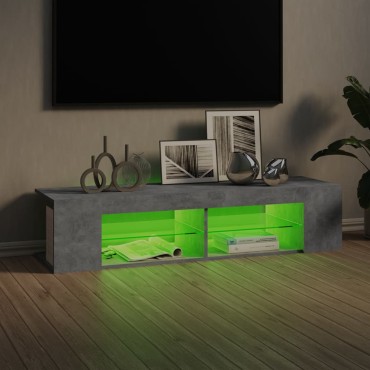 vidaXL Έπιπλο Τηλεόρασης με LED Γκρι Σκυροδέματος 135x39x30cm