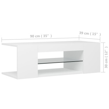 vidaXL Έπιπλο Τηλεόρασης με LED Λευκό 90x39x30cm