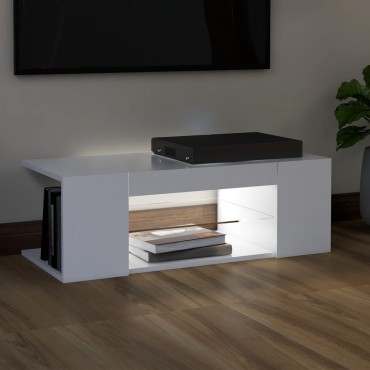 vidaXL Έπιπλο Τηλεόρασης με LED Λευκό 90x39x30cm