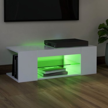vidaXL Έπιπλο Τηλεόρασης με LED Λευκό 90x39x30cm