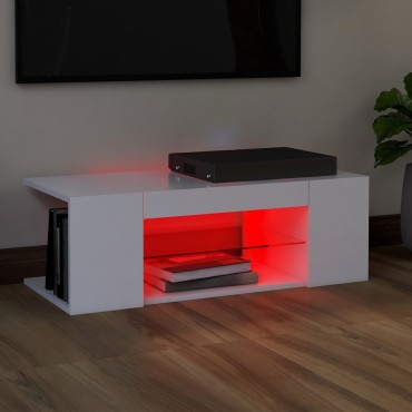 vidaXL Έπιπλο Τηλεόρασης με LED Λευκό 90x39x30cm