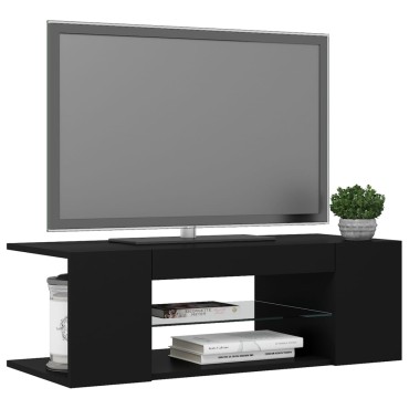 vidaXL Έπιπλο Τηλεόρασης με LED Μαύρο 90x39x30 εκ.