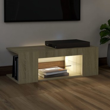 vidaXL Έπιπλο Τηλεόρασης με LED Sonoma Δρυς 90x39x30cm