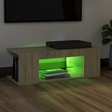 vidaXL Έπιπλο Τηλεόρασης με LED Sonoma Δρυς 90x39x30cm