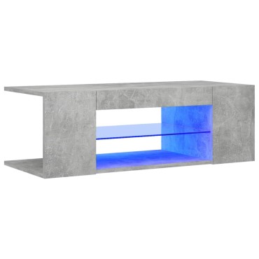 vidaXL Έπιπλο Τηλεόρασης με LED Γκρι Σκυροδέματος 90x39x30 εκ.