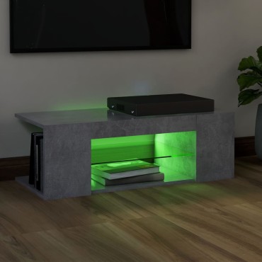 vidaXL Έπιπλο Τηλεόρασης με LED Γκρι Σκυροδέματος 90x39x30cm