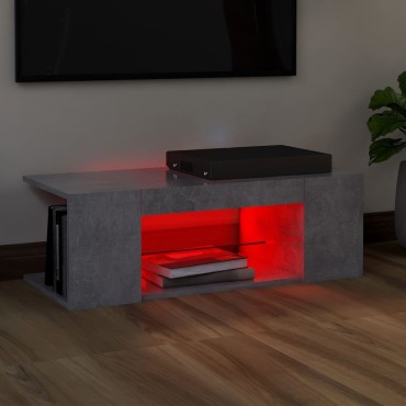 vidaXL Έπιπλο Τηλεόρασης με LED Γκρι Σκυροδέματος 90x39x30cm
