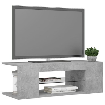 vidaXL Έπιπλο Τηλεόρασης με LED Γκρι Σκυροδέματος 90x39x30cm