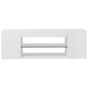 vidaXL Έπιπλο Τηλεόρασης με LED Γυαλιστερό Λευκό 90x39x30cm