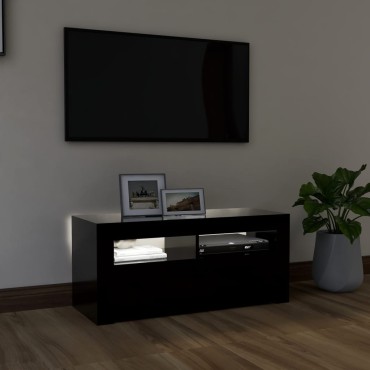 vidaXL Έπιπλο Τηλεόρασης με LED Μαύρο 90 x 35 x 40 εκ.