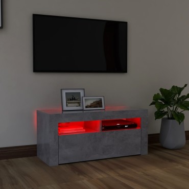 vidaXL Έπιπλο Τηλεόρασης με LED Γκρι Σκυροδέματος 90x35x40cm