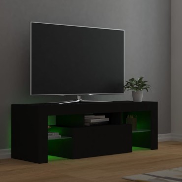 vidaXL Έπιπλο Τηλεόρασης με LED Μαύρο 120x35x40 εκ.