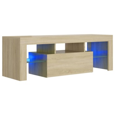 vidaXL Έπιπλο Τηλεόρασης με LED Sonoma Δρυς 120x35x40cm