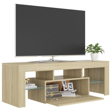 vidaXL Έπιπλο Τηλεόρασης με LED Sonoma Δρυς 120x35x40cm