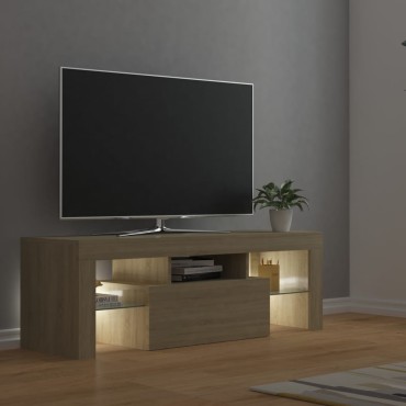 vidaXL Έπιπλο Τηλεόρασης με LED Sonoma Δρυς 120x35x40cm