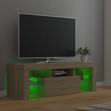vidaXL Έπιπλο Τηλεόρασης με LED Sonoma Δρυς 120x35x40cm
