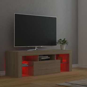 vidaXL Έπιπλο Τηλεόρασης με LED Sonoma Δρυς 120x35x40cm