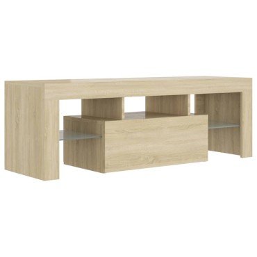 vidaXL Έπιπλο Τηλεόρασης με LED Sonoma Δρυς 120x35x40cm