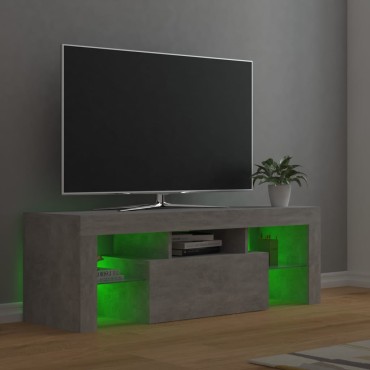 vidaXL Έπιπλο Τηλεόρασης με LED Γκρι Σκυροδέματος 120x35x40cm