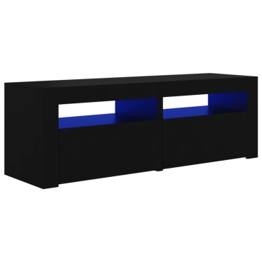 vidaXL Έπιπλο Τηλεόρασης με LED Μαύρο 120x35x40cm