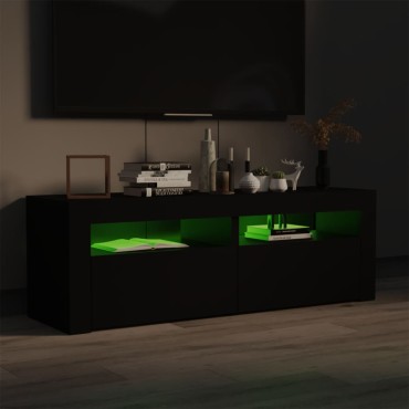 vidaXL Έπιπλο Τηλεόρασης με LED Μαύρο 120x35x40cm
