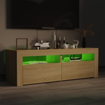 vidaXL Έπιπλο Τηλεόρασης με LED Sonoma Δρυς 120x35x40 εκ.