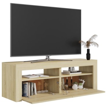 vidaXL Έπιπλο Τηλεόρασης με LED Sonoma Δρυς 120x35x40 εκ.