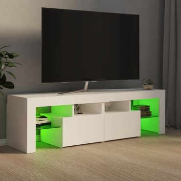 vidaXL Έπιπλο Τηλεόρασης με LED Λευκό 140x36,5x40cm