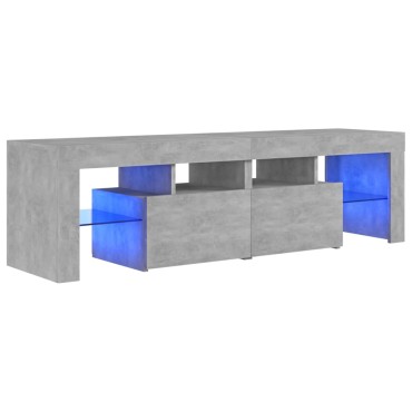 vidaXL Έπιπλο Τηλεόρασης με LED Γκρι Σκυρ. 140x36,5x40cm
