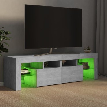 vidaXL Έπιπλο Τηλεόρασης με LED Γκρι Σκυρ. 140x36,5x40cm