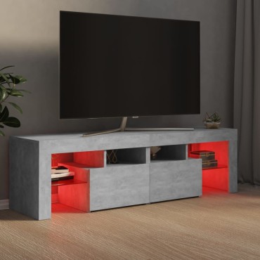 vidaXL Έπιπλο Τηλεόρασης με LED Γκρι Σκυρ. 140x36,5x40cm