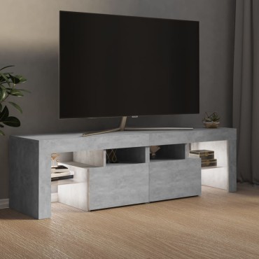vidaXL Έπιπλο Τηλεόρασης με LED Γκρι Σκυρ. 140x36,5x40cm
