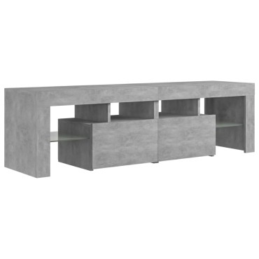 vidaXL Έπιπλο Τηλεόρασης με LED Γκρι Σκυρ. 140x36,5x40cm