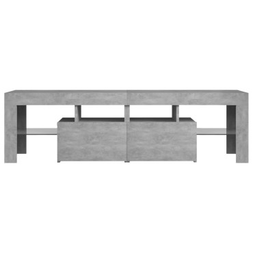 vidaXL Έπιπλο Τηλεόρασης με LED Γκρι Σκυρ. 140x36,5x40cm