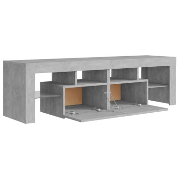 vidaXL Έπιπλο Τηλεόρασης με LED Γκρι Σκυρ. 140x36,5x40cm
