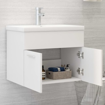 vidaXL Ντουλάπι Νιπτήρα Λευκό 60x38,5x46cm από Επεξεργασμένο Ξύλο 1 τεμ.