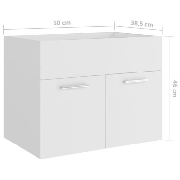 vidaXL Ντουλάπι Νιπτήρα Λευκό 60x38,5x46cm από Επεξεργασμένο Ξύλο 1 τεμ.