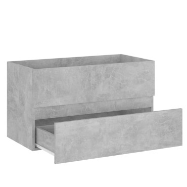 vidaXL Ντουλάπι Νιπτήρα Γκρι Σκυροδέματος 80x38,5x45cm από Επεξ. Ξύλο 1 τεμ.