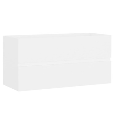 vidaXL Ντουλάπι Νιπτήρα Λευκό 90x38,5x45cm από Επεξ. Ξύλο 1 τεμ.