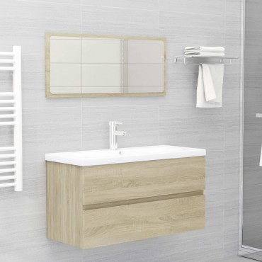 vidaXL Ντουλάπι Νιπτήρα Sonoma Δρυς 90x38,5x45cm από Επεξ. Ξύλο 1 τεμ.
