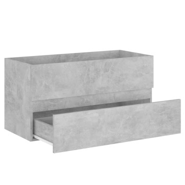 vidaXL Ντουλάπι Νιπτήρα Γκρι Σκυροδέματος 90x38,5x45cm από Επεξ. Ξύλο 1 τεμ.