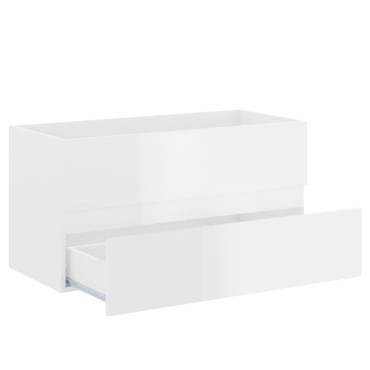 vidaXL Ντουλάπι Νιπτήρα Γυαλιστερό Λευκό 90x38,5x45cm από Επεξ. Ξύλο 1 τεμ.
