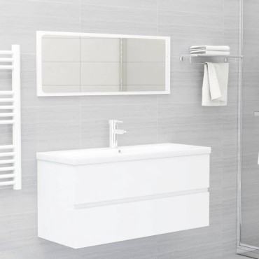 vidaXL Ντουλάπι Νιπτήρα Λευκό 100x38,5x45cm από Επεξ. Ξύλο 1 τεμ.