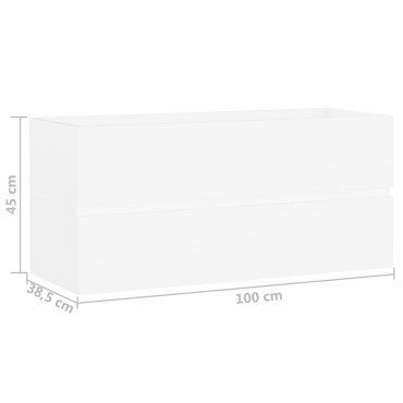 vidaXL Ντουλάπι Νιπτήρα Λευκό 100x38,5x45cm από Επεξ. Ξύλο 1 τεμ.
