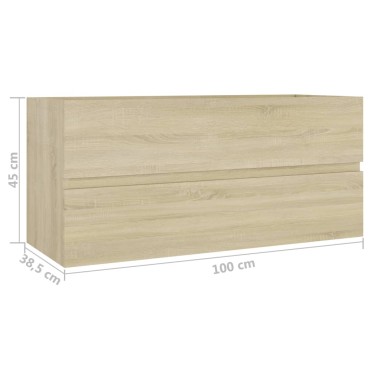 vidaXL Ντουλάπι Νιπτήρα Sonoma Δρυς 100x38,5x45cm από Μοριοσανίδα 1 τεμ.