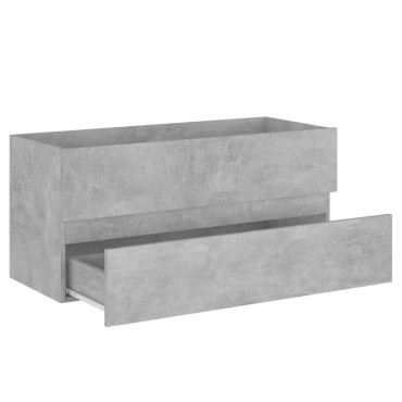 vidaXL Ντουλάπι Νιπτήρα Γκρι Σκυροδέματος 100x38,5x45cm Επεξ. Ξύλο 1 τεμ.
